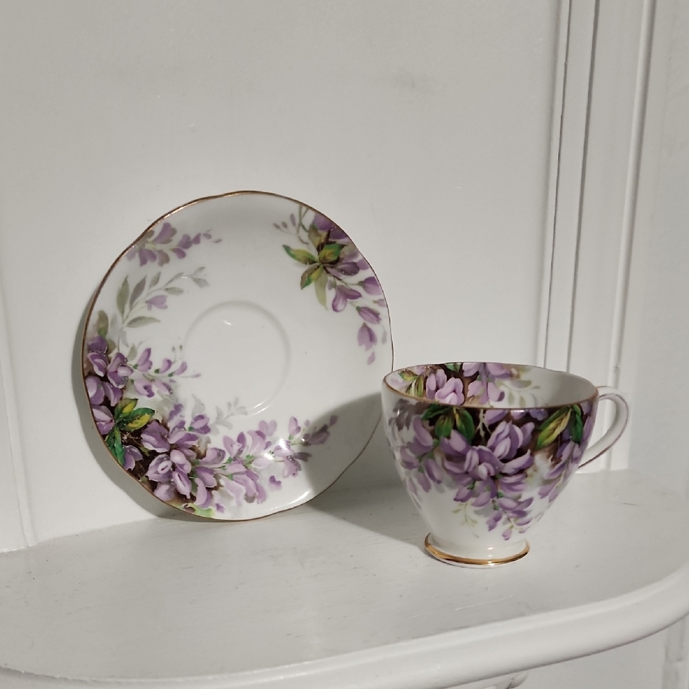 Royal Standard Fine Bone China Cup & Saucer~WISTARIA Pattern